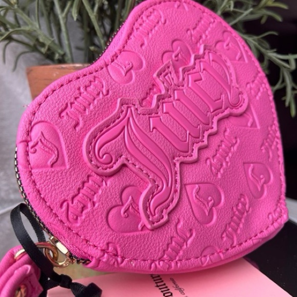 Juicy Couture Vibrant Pink Heart Clutch